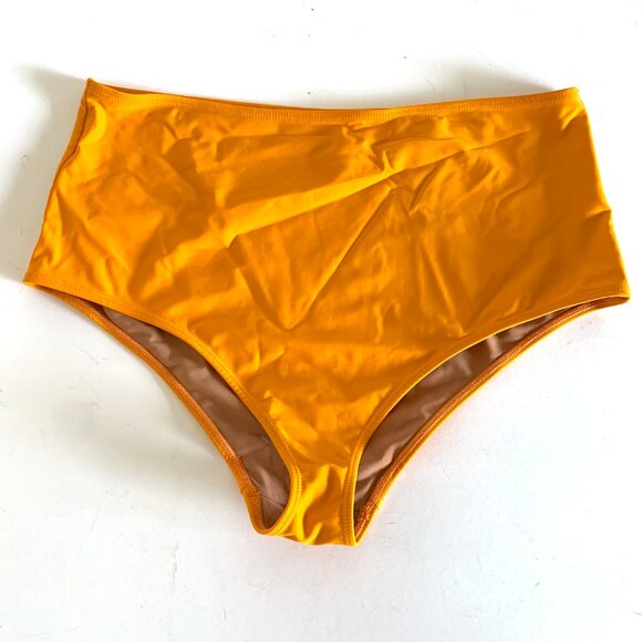 Nu Swim Orange Bikini Set High Waisted XXL Plus Size Simple Modern Solid - Picture 7 of 7